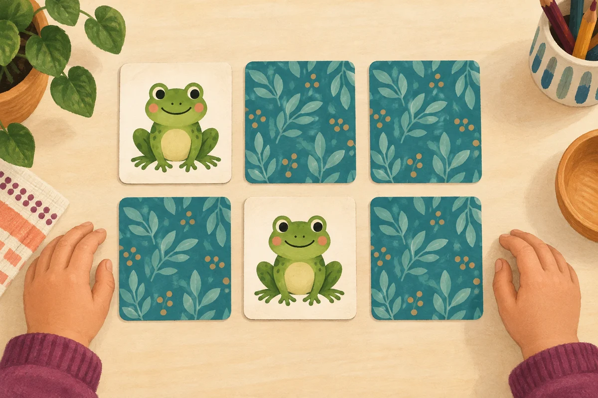 Levanta dos cartas. Si muestran el mismo animal, habéis encontrado una pareja.
