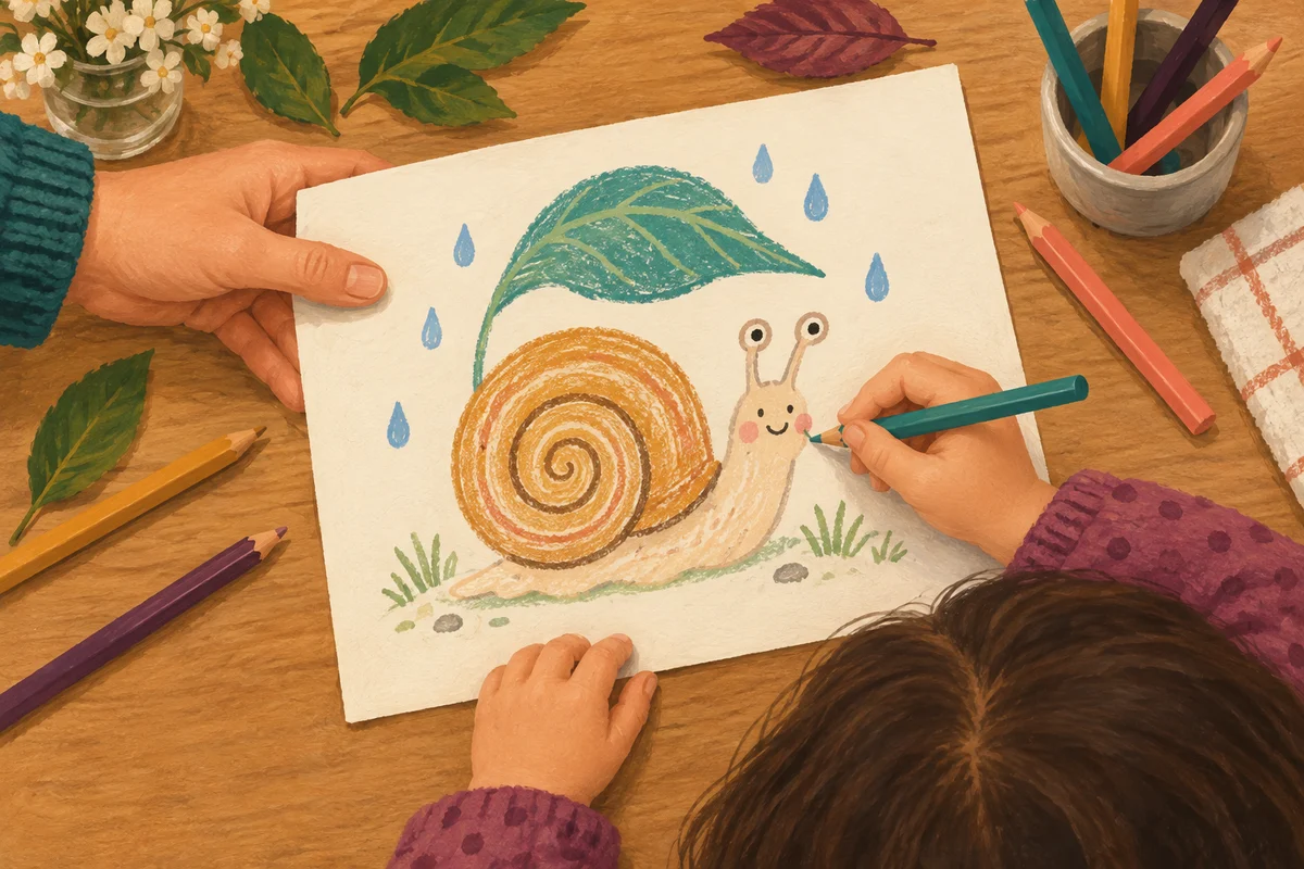 Una persona empieza el dibujo y la otra añade un detalle. Seguid pasando la hoja.